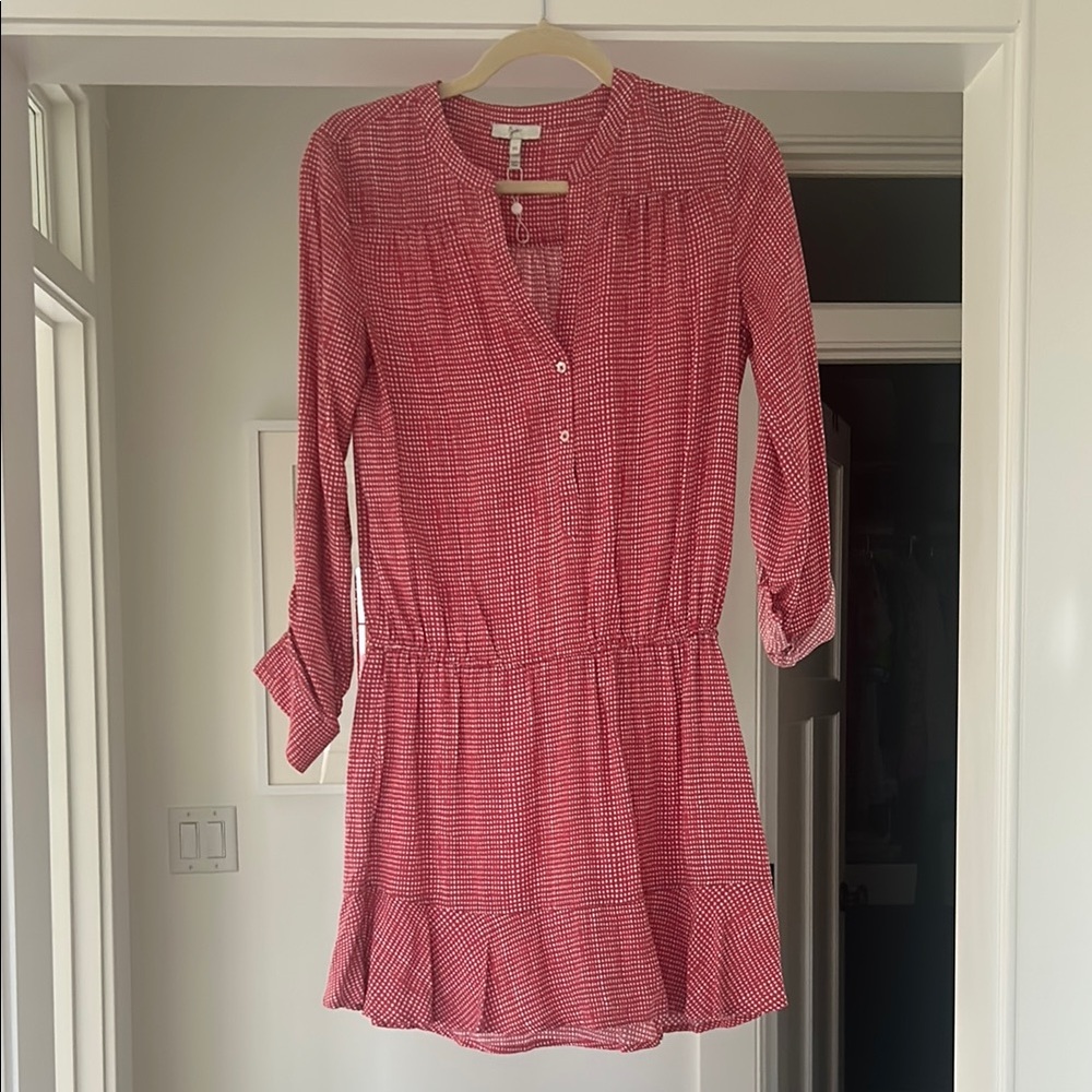 Joie Red and White patterned Dress